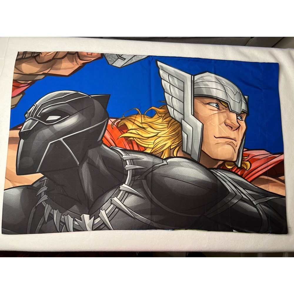 Marvel Avengers Reversible Pillowcase Hulk Spider-Man Black Panther Thor